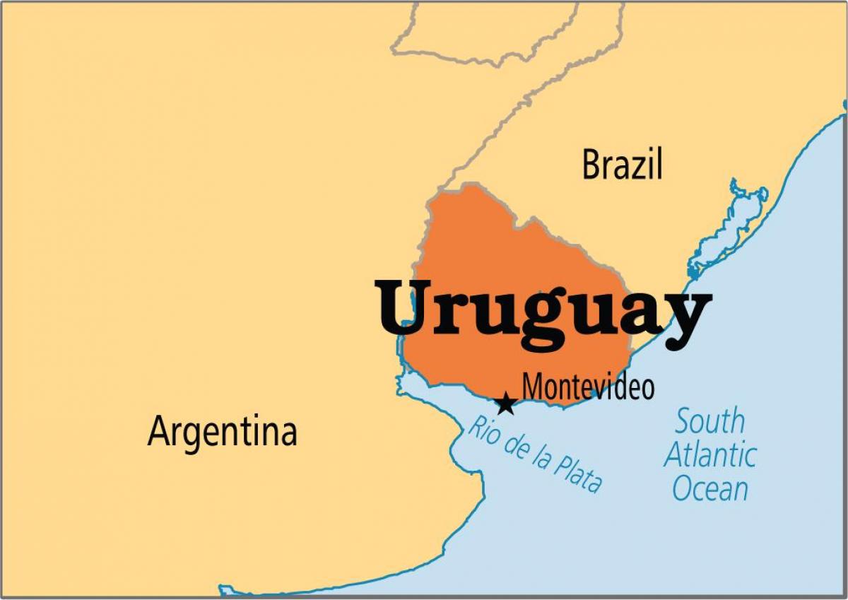 O uruguai, capital do mapa
