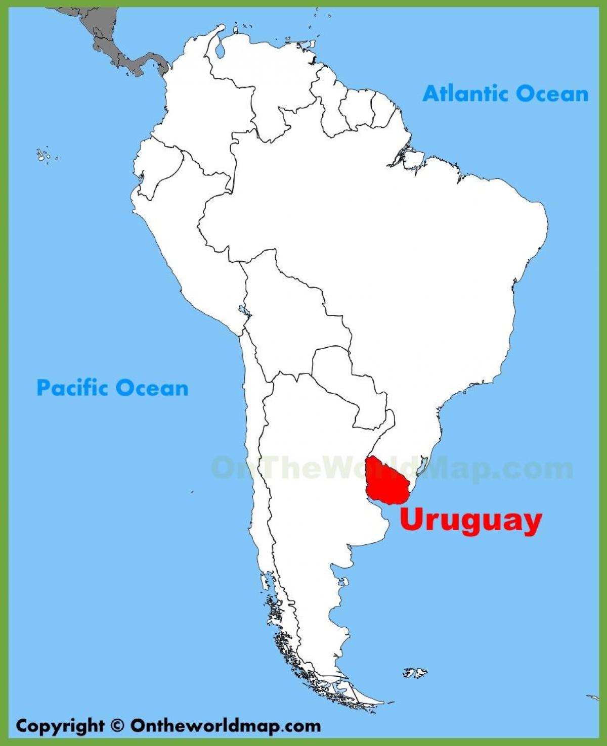 Mapa do Uruguai, américa do sul