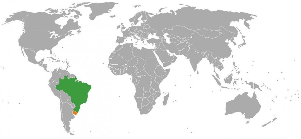 Uruguai localização no mapa