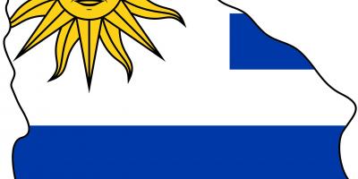 Mapa do Uruguai bandeira