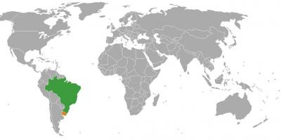 Uruguai localização no mapa