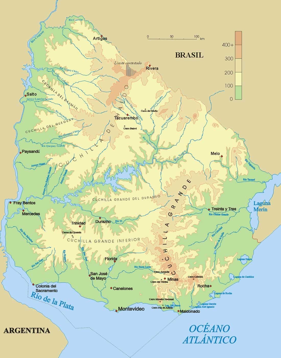 Mapa de física Uruguai