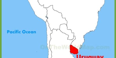 Mapa do Uruguai, américa do sul